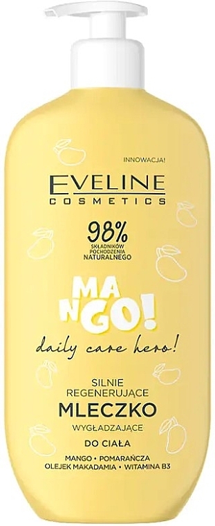Silnie regenerujące mleczko wygładzające do ciała Mango - Eveline Cosmetics Daily Care Hero Mango Regenerating Body Milk — Zdjęcie N1