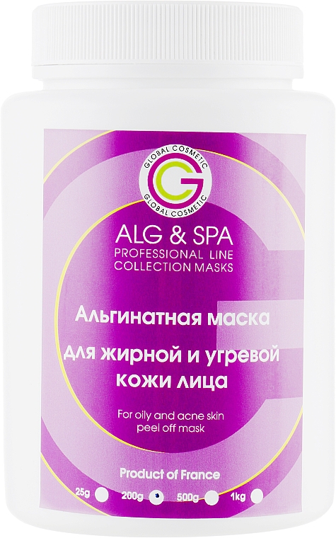 Maska alginianowa do cery tłustej i trądzikowej - ALG & SPA Professional Line Collection Masks For Oily And Acne Skin Peel Off Mask