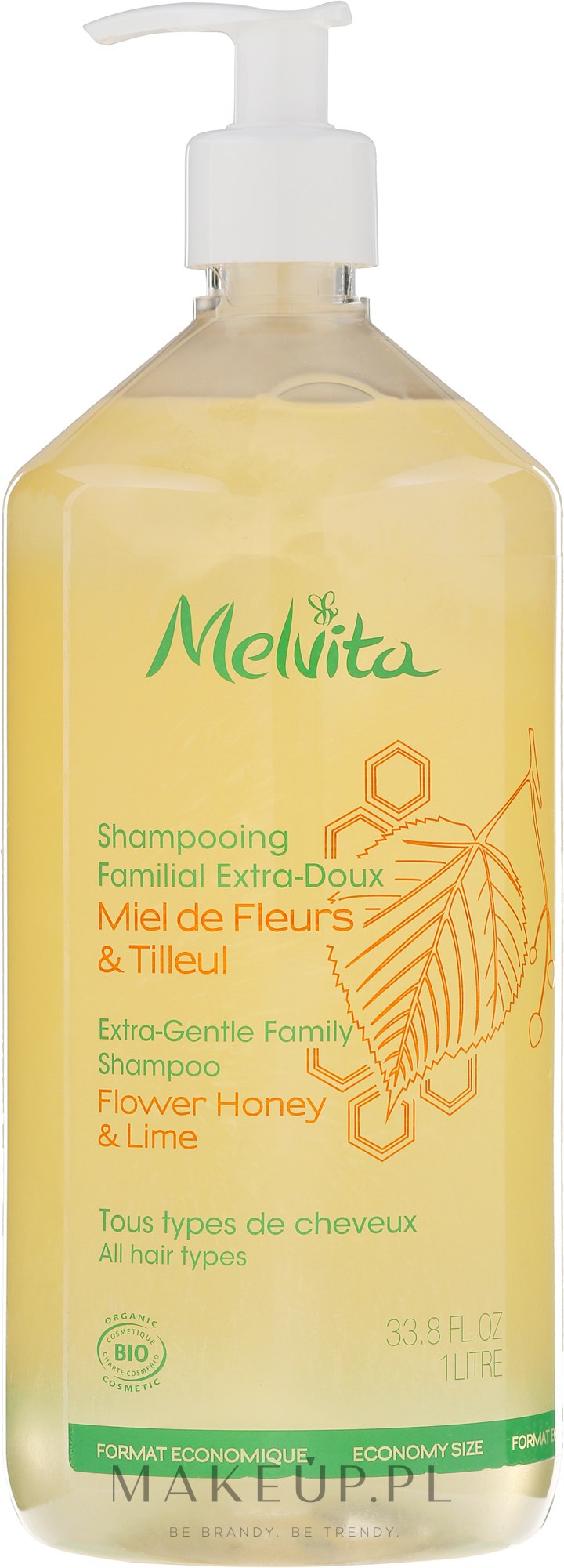 Delikatny szampon do włosów - Melvita Flower Honey & Lime Extra-Gentle Family Shampoo — Zdjęcie 1000 ml