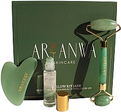 Kup PRZECENA!  Zestaw - ARI ANWA Skincare The Glow Kit Jade (f/water/10ml + f/roller/1pc + f/massager/1pc) *