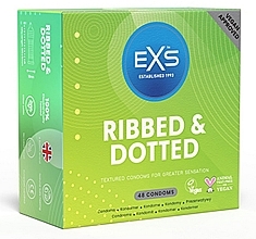 Prążkowane prezerwatywy z wypustkami - EXS Ribbed & Dotted Condoms — Zdjęcie N1