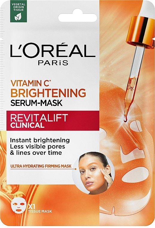 Rozświetlająca maska w płachcie - L'Oreal Paris Revitalift Vitamin C — Zdjęcie N1