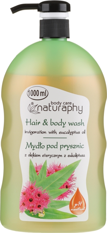 Mydło pod prysznic do ciała i włosów z olejkiem z eukaliptusa - Naturaphy Eucalyptus Oil Hair & Body Wash — Zdjęcie N1