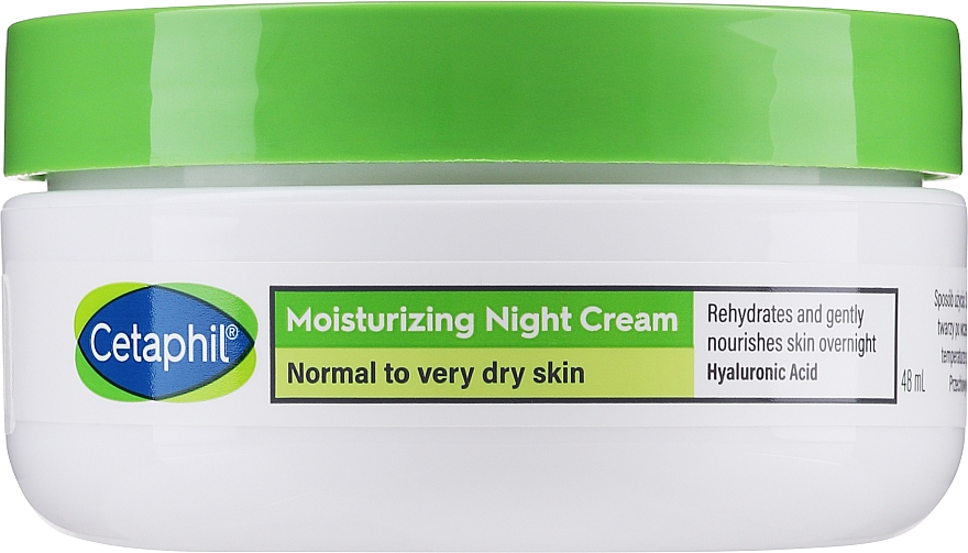 Nawilżający krem na noc z kwasem hialuronowym do twarzy - Cetaphil Moisturizing Night Cream — Zdjęcie N1