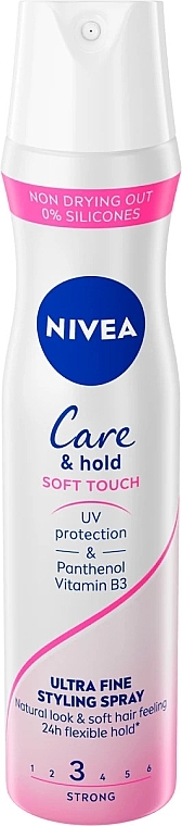 Lakier do włosów - NIVEA Care & Hold Soft Touch 24H Flexible Hold 3 — Zdjęcie N1