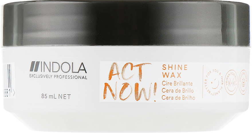 Nabłyszczający wosk do stylizacji włosów - Indola Act Now! Shine Wax — Zdjęcie N1