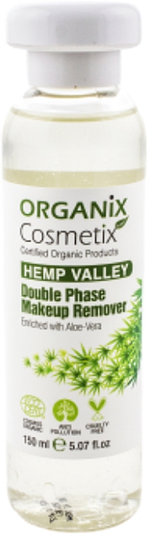 Dwufazowy płyn do demakijażu z olejem z nasion konopi i ekstraktem z aloesu - Organix Cosmetix Hemp Valley Double Phase Makeup Remover — фото N1