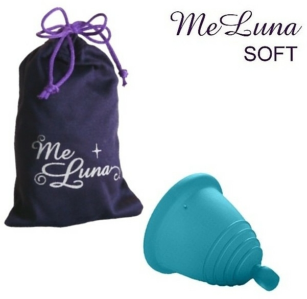 Kubeczek menstruacyjny, rozmiar XL, fala morska - MeLuna Soft Shorty Menstrual Cup Ball — Zdjęcie N1