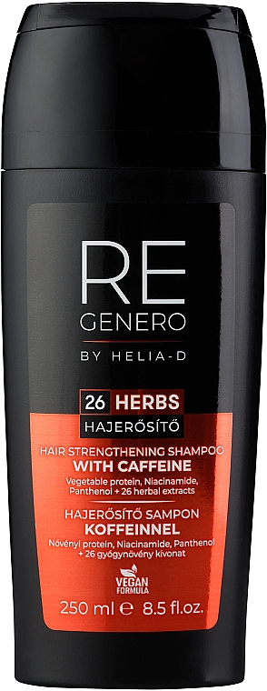 Wzmacniający szampon do włosów z kofeiną - Helia-D Regenero Caffeine Strenghtening Shampoo — Zdjęcie N1