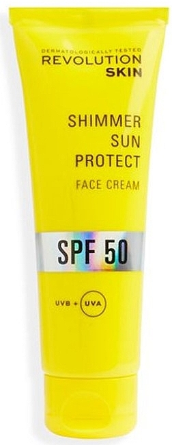Połyskujący krem ​​przeciwsłoneczny do twarzy - Revolution Skin SPF 50 Shimmer Sun Protect Face Cream — Zdjęcie N1
