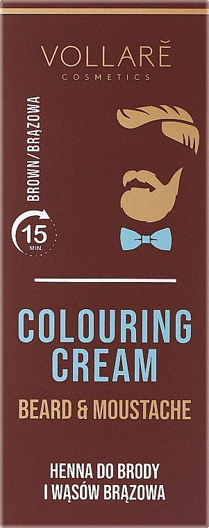 Henna do brody i wąsów, brązowa - Vollare Colouring Cream Beard & Moustache Brown — Zdjęcie N1