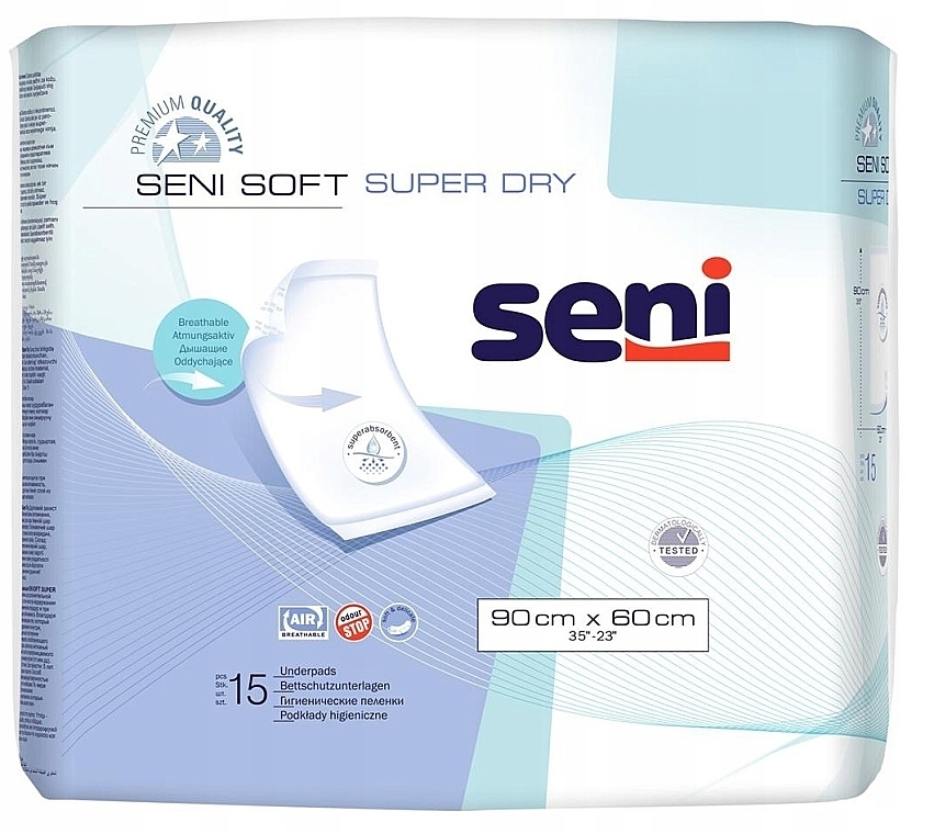 Higieniczne pieluchy chłonne 90x60 cm - Seni Soft Super Dry — Zdjęcie N1