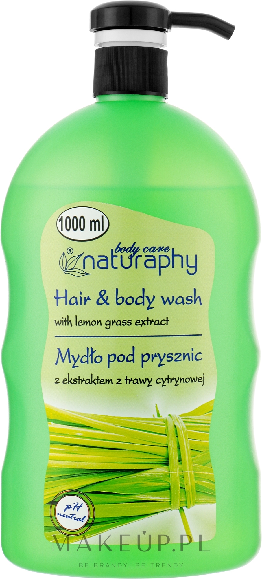 Mydło pod prysznic do włosów i ciała z ekstraktem z trawy cytrynowej - Naturaphy — Zdjęcie 1000 ml