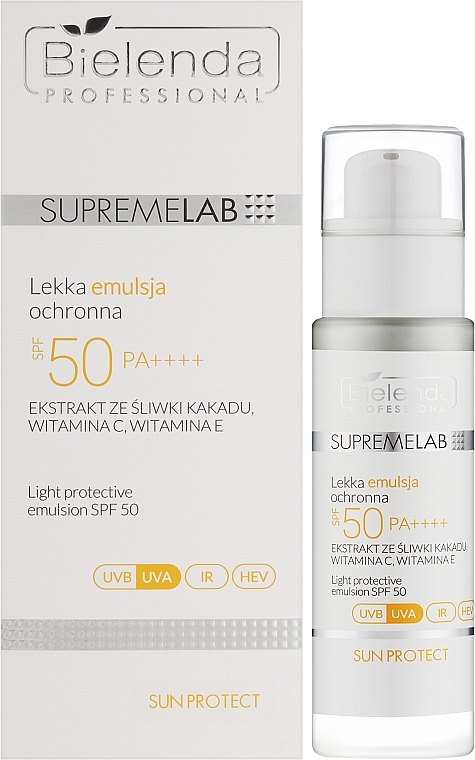 WYPRZEDAŻ Lekka emulsja przeciwsłoneczna do twarzy - Bielenda Professional Supremelab Light Protective Emulsion SPF 50 * — Zdjęcie N3