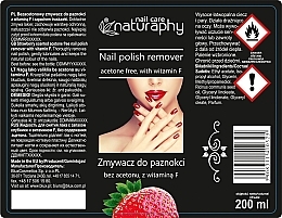 Zmywacz do paznokci bez acetonu z witaminą F Truskawka - Naturaphy Nail Polish Remover Strawberry Scent — Zdjęcie N2