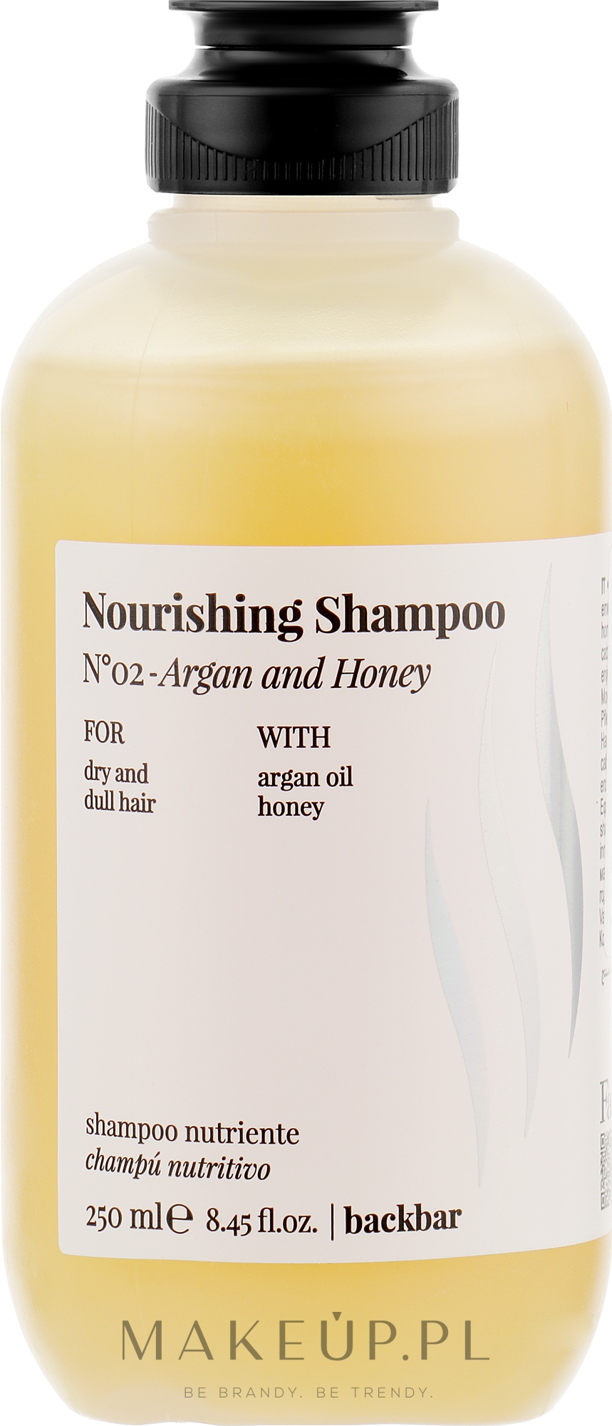 Szampon do włosów Olejek arganowy i miód - Farmavita Back Bar No2 Nourishing Shampoo Argan And Honey — Zdjęcie 250 ml