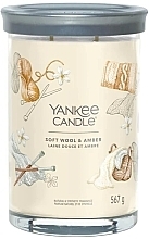 Świeca zapachowa w szkle Miękka wełna i bursztyn, 2 knoty - Yankee Candle Soft Wool & Amber Singnature — Zdjęcie N1