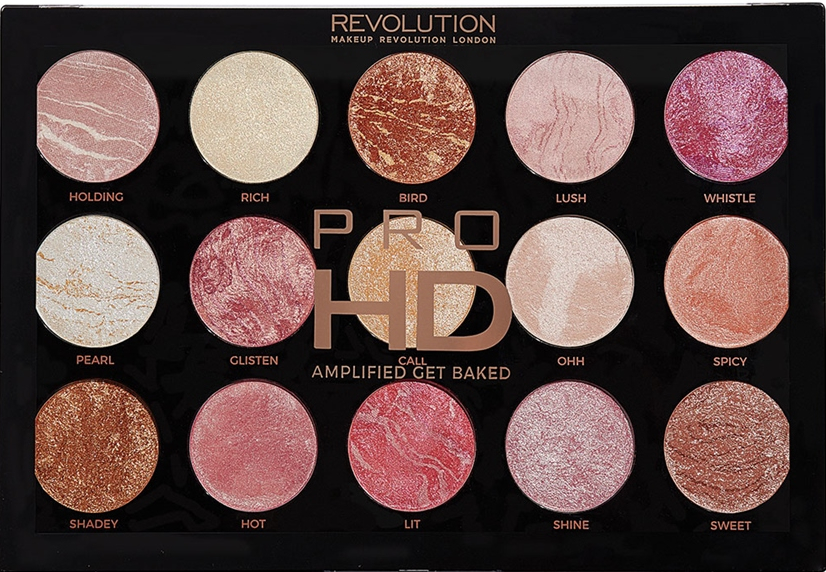 Paleta wypiekanych rozświetlaczy do twarzy - Makeup Revolution Pro HD Amplified Get Baked — Zdjęcie N1