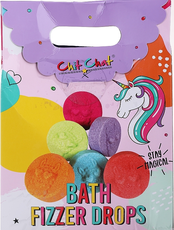 PRZECENA! Zestaw kul do kąpieli z bąbelkami, 6 szt. - Chit Chat Bath Fizzer Drops Gift Set * — Zdjęcie N4
