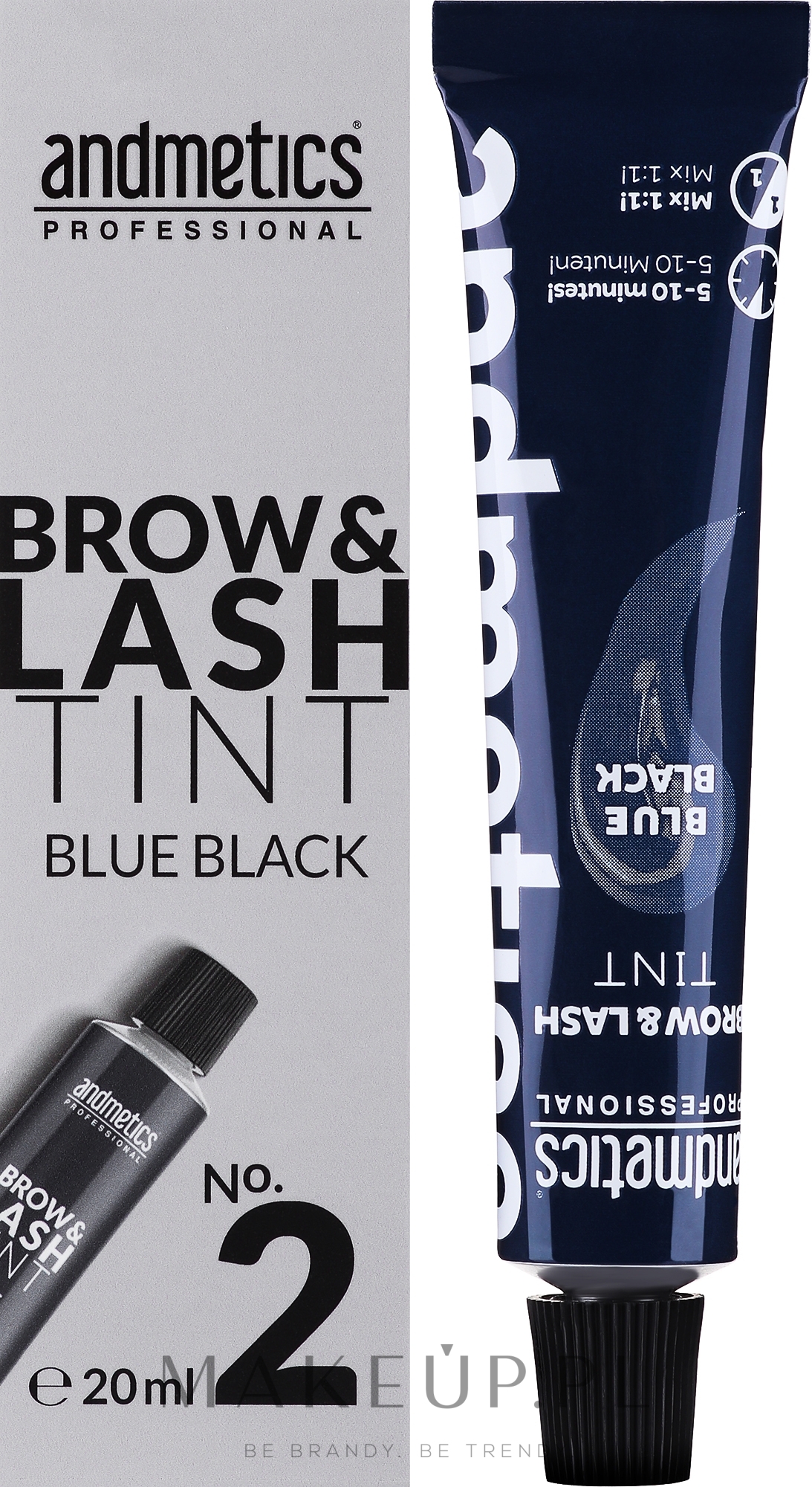 Farba do brwi i rzęs - Andmetics Brow & Lash Tint — Zdjęcie Blue Black