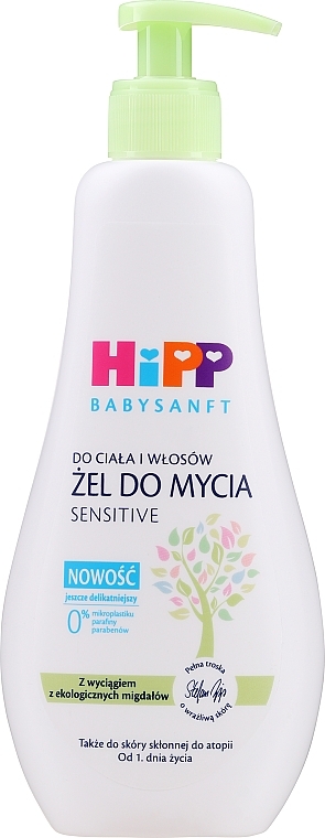 Żel do kąpieli do ciała i włosów dla dzieci - HiPP BabySanft Gel