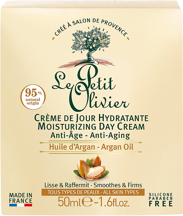 Przeciwstarzeniowy krem do twarzy na dzień z olejkiem arganowym - Le Petit Olivier Moisturizing Anti-Age Day Cream — Zdjęcie N2