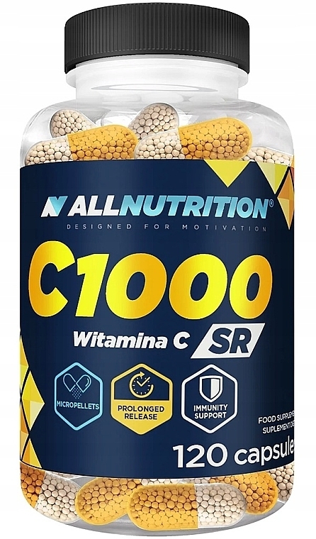 Suplement diety Witamina C w kapsułkach z mikrogranulkami - Allnutrition C1000 Vitamin C SR — Zdjęcie N1
