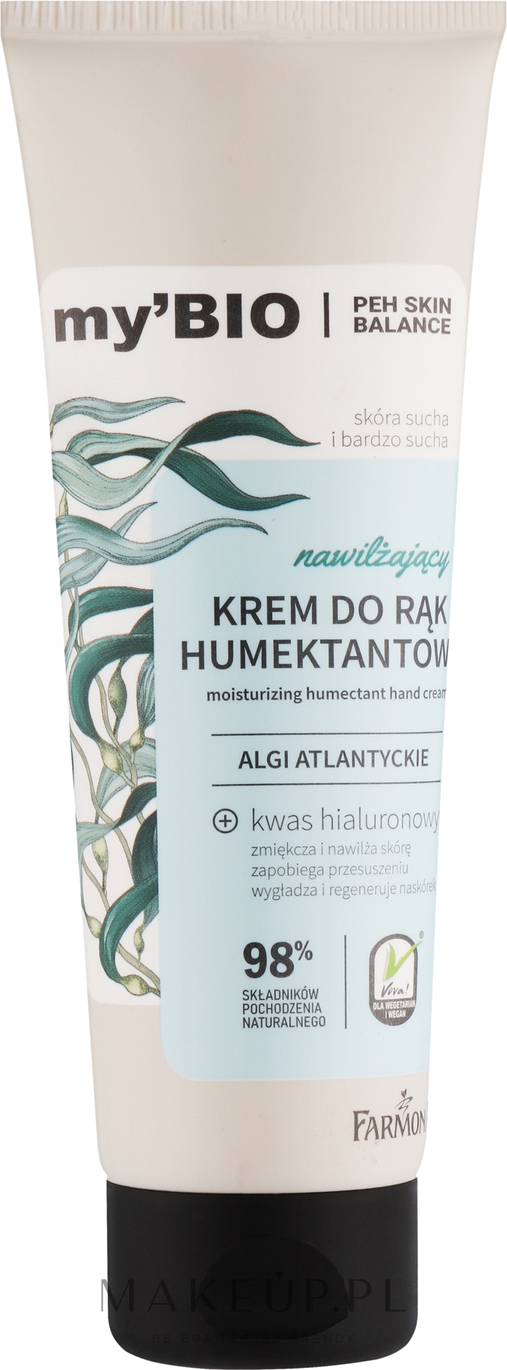 Krem do rąk z algami atlantyckimi - Farmona My'bio Moisturizing Humectant Hand Cream Atlantic Algae — Zdjęcie 100 ml
