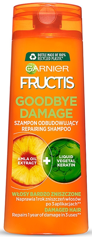 Szampon odbudowujący do włosów bardzo zniszczonych - Garnier Fructis Goodbye Damage 