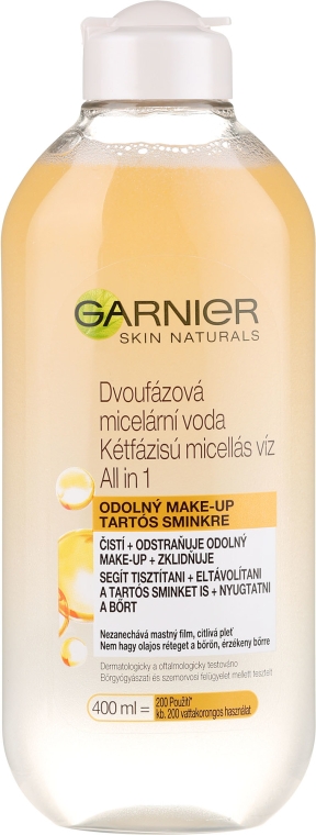 Dwufazowa woda micelarna 3 w 1 - Garnier Skin Naturals All in 1 Micellar Cleansing Water in Oil — Zdjęcie N1