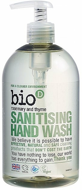 Sanitarne mydło w płynie Rozmaryn i tymianek - Bio-D Rosemary & Thyme Sanitising Hand Wash — Zdjęcie N1