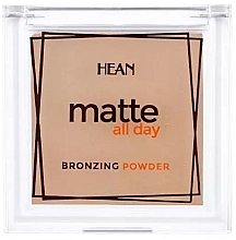 Matowy bronzer do konturowania twarzy - Hean Matte All Day Bronzing Powder — Zdjęcie N1