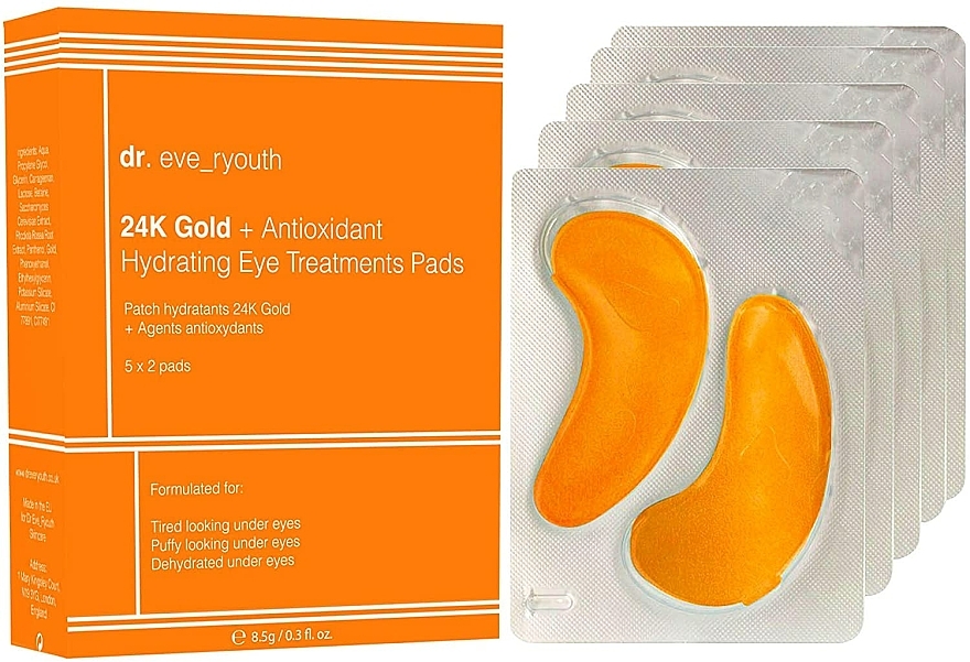 Nawilżające płatki pod oczy - Dr. Eve_Ryouth 24K Gold + Antioxidant Hydrating Eye Treatments Pads — Zdjęcie N1