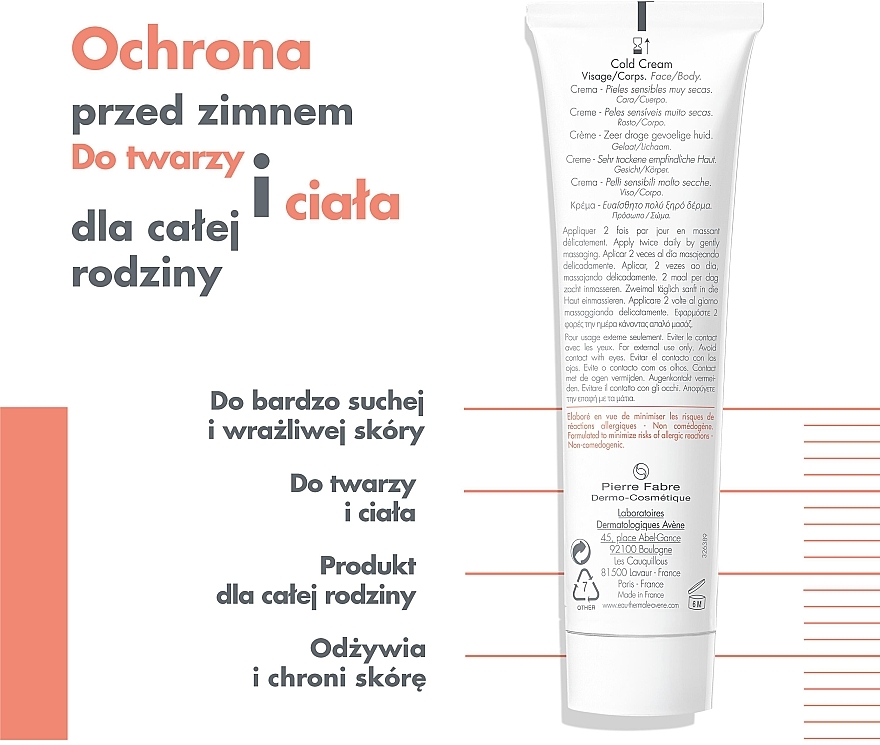 Krem do suchej i wrażliwej skóry twarzy - Avène Cold Cream — Zdjęcie N4