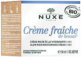 Krem nawilżający do twarzy - Nuxe Creme Fraiche De Beaute Glow Rich Moisturising Cream 48H — Zdjęcie N3
