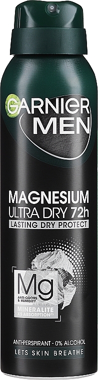 Antyperspirant w sprayu dla mężczyzn - Garnier Mineral Men Mineral Magnesium Ultra-Dry Anti-Perspirant Spray 72h — Zdjęcie N1