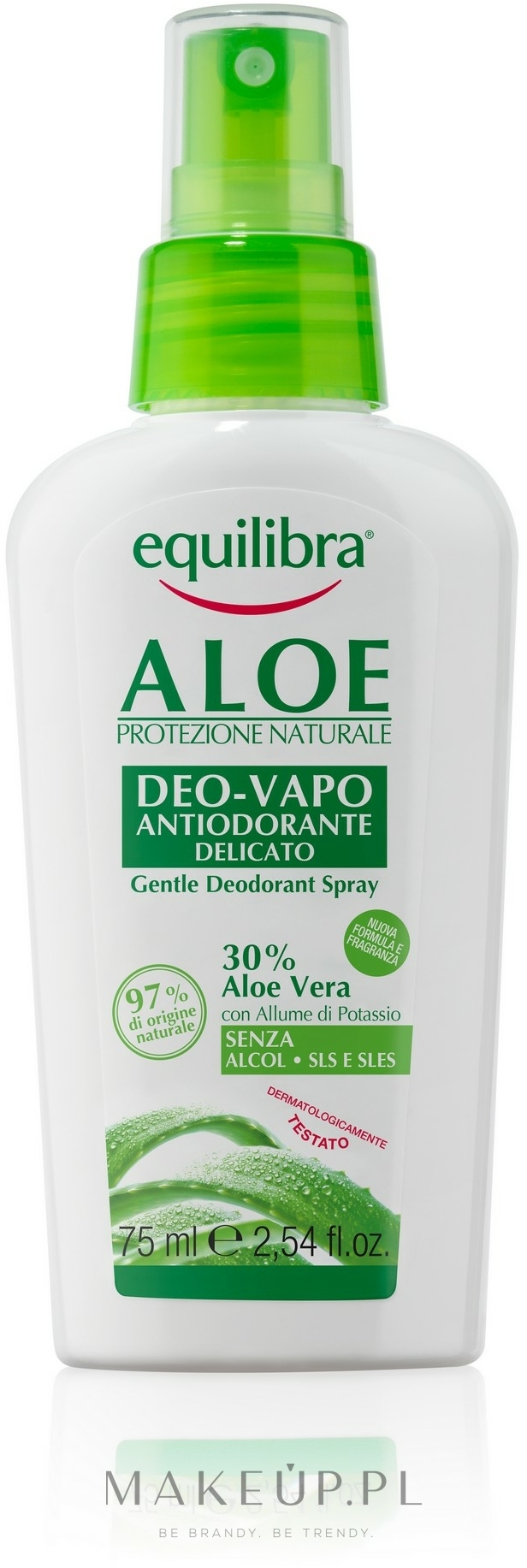 Aloesowy dezodorant w sprayu - Equilibra Aloe Dezodorant Vapo — Zdjęcie 75 ml