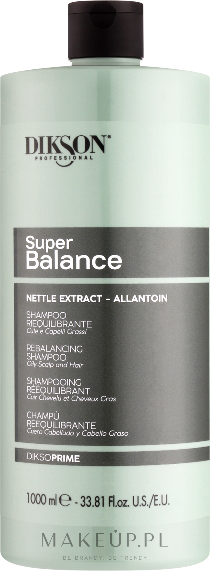 Szampon regulujący wydzielanie sebum do tłustej skóry głowy i włosów Ekstrakt z pokrzywy i allantoina - Dikson Prime Super Balance Shampoo Intensive Rebalancing — Zdjęcie 1000 ml