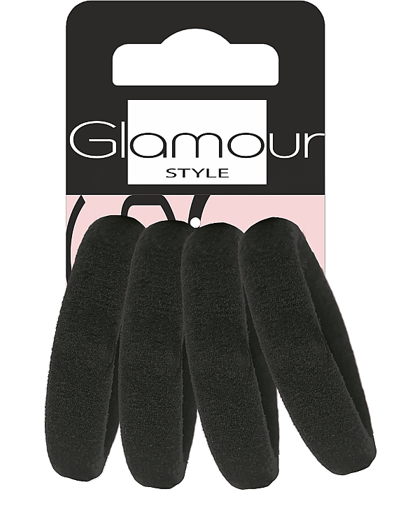 Gumki do włosów, szerokie, 417534, czarne - Glamour — Zdjęcie N1