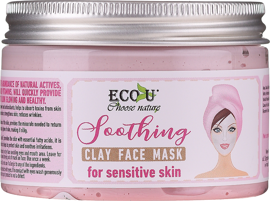 Łagodząca glinkowa maska do twarzy do skóry wrażliwej - Eco U Soothing Clay Face Mask For Sensative Skin — Zdjęcie N2