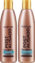 Zestaw podarunkowy - Kativa Straightening Post Treatment Keratin (shm 250 ml + cond 250 ml) — Zdjęcie N2