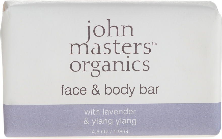 Mydło w kostce do twarzy i ciała Lawenda i ylang-ylang - John Masters Organics Face & Body Bar With Lavender & Ylang Ylang — Zdjęcie N1