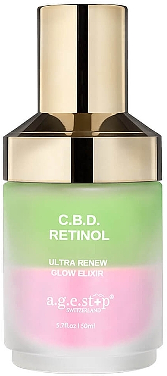 Nawilżający i łagodzący eliksir do twarzy - A.G.E. Stop C.B.D. Retinol Ultra Renew Glow Elixir — Zdjęcie N1