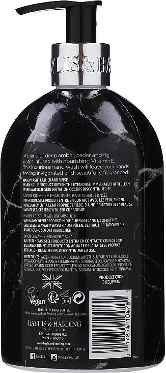 Mydło w płynie - Baylis & Harding Elements Dark Amber & Fig Luxury Hand Wash — Zdjęcie N2