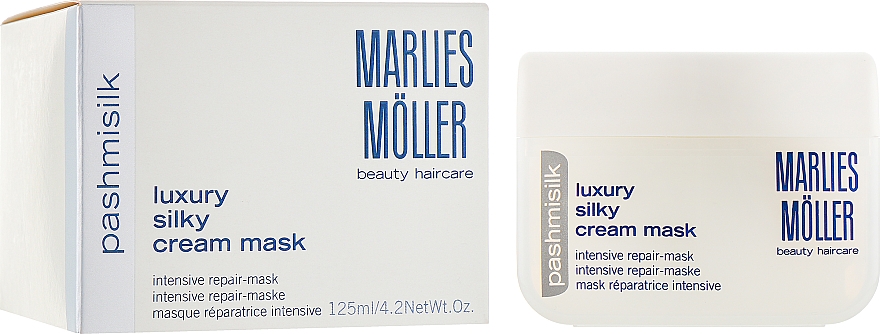 Intensywna maska do włosów zniszczonych - Marlies Moller Pashmisilk Silky Cream Mask