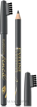 Kredka do brwi ze szczoteczką - Eveline Cosmetics Eyebrow Pencil — Zdjęcie Gray