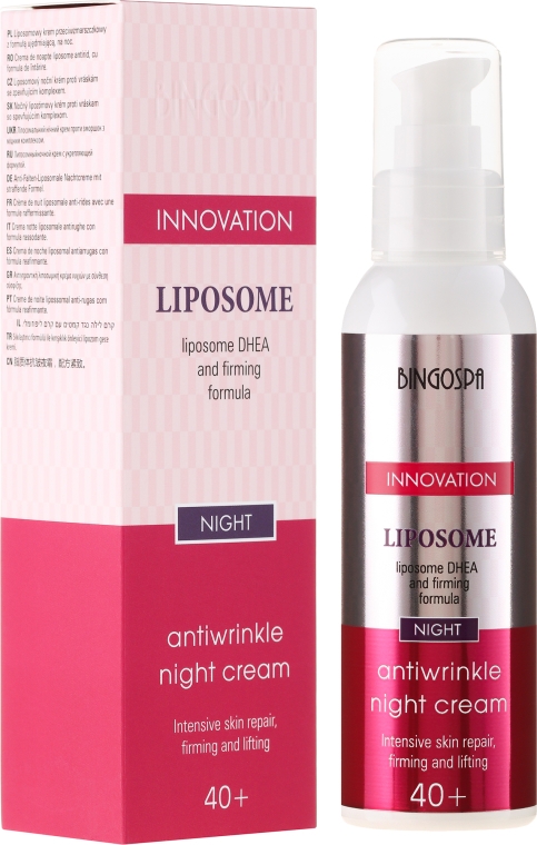 Liposomowy krem przeciwzmarszczkowy pod oczy na noc 40+ - BingoSpa Liposome Antiwrinkle Eye Night Cream