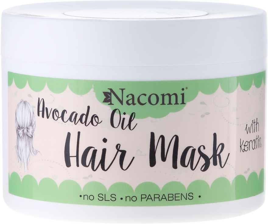 Maska do włosów z olejem z awokado i proteinami keratyny - Nacomi Natural — Zdjęcie N2