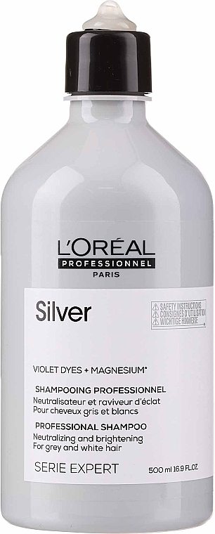 PRZECENA! Rozjaśniający szampon do włosów siwych - L'Oreal Professionnel Serie Expert Magnesium Silver Shampoo * — Zdjęcie N3