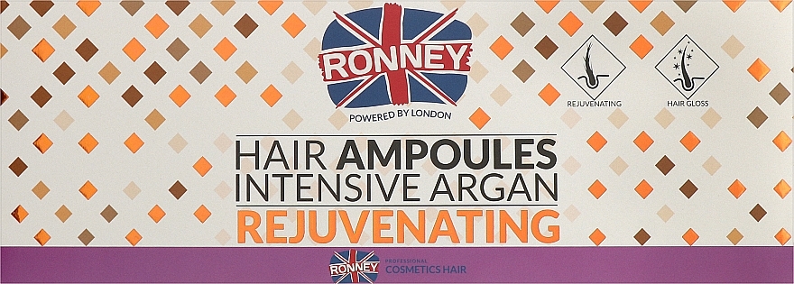 Odmładzające ampułki regenerująco-odmładzające do włosów - Ronney Professional Hair Ampoules Intensive Argan Rejuventing — Zdjęcie N1